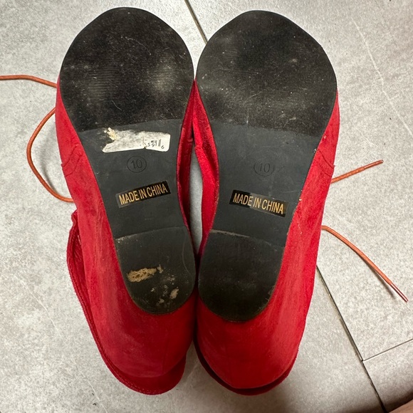 Red Circle Red Wedge Heels size 10 - Picture 2 of 2